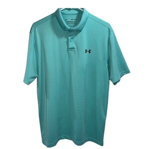 Under Armour Heatgear Performance Polo Shirt Mens Medium Aqua Golf Athletic